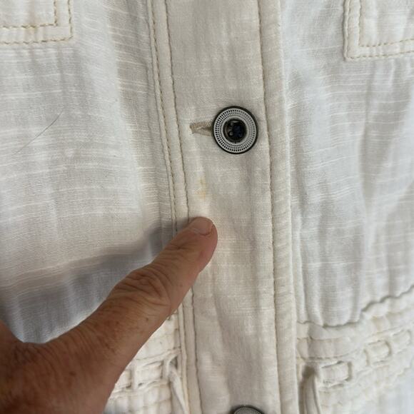 Anthropologie Hei Hei Breakaway Jacket White Cotton Lightweight Coastal Pockets - Picture 11 of 11